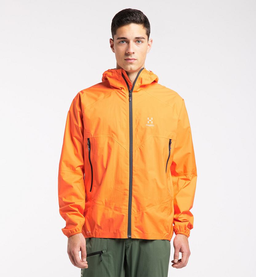 Haglöfs L.I.M Proof Waterproof Jacket Orange For Mens UIHVZ9043 Australia